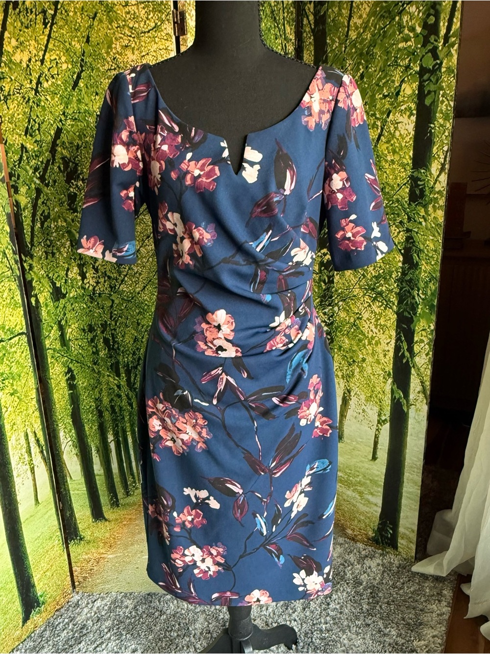Adrianna Papell Floral Sheath Dress Size 6